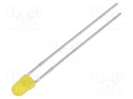 LED; 3mm; yellow; 0.7÷1.5mcd; 50°; Front: convex; 2÷2.5V KINGBRIGHT ELECTRONIC