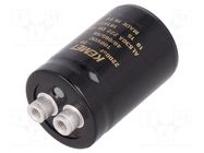 Capacitor: electrolytic; 2.2mF; 100VDC; Ø36x52mm; Pitch: 12.8mm KEMET