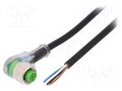Connection lead; M12; PIN: 4; angled; 3m; plug; 4A; -30÷80°C; PVC MURR ELEKTRONIK