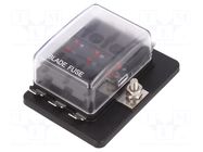 Fuse boxes; 19mm; 30A; screw; Leads: connectors; Body: black; ways: 6 SCI