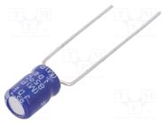 Capacitor: electrolytic; THT; 68uF; 10VDC; Ø5x7mm; Pitch: 5mm; ±20% SAMWHA