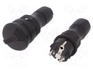 Connector: AC supply; male,female; socket,plug; 2P+PE; 250VAC; 16A PLASTROL