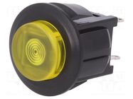 Switch: push-button; Pos: 2; SPST-NO; 1A/125VAC; OFF-ON; yellow MIYAMA