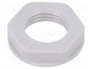 Nut; PG7; polyamide; UL94V-2; 19mm; light grey; -20÷100°C 