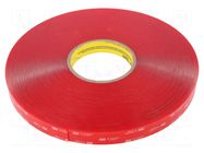 Tape: fixing; W: 19mm; L: 33m; Thk: 1mm; acrylic; transparent; UL-746C 3M