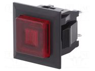 Switch: push-button; Pos: 2; SPST-NO; 1A/125VAC; OFF-ON; red; 1kV MIYAMA