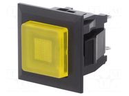 Switch: push-button; Pos: 2; SPST-NO; 1A/125VAC; OFF-ON; yellow MIYAMA