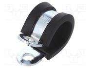 Fixing clamp; ØBundle : 14mm; W: 2mm; steel; Cover material: EPDM 