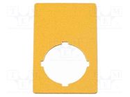 Description label; 22mm; RMQ-Titan; yellow; for emergency button EATON ELECTRIC