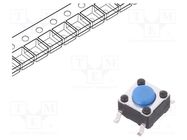 Microswitch TACT; SPST-NO; Pos: 2; 0.05A/12VDC; SMT; none; 1.6N C&K