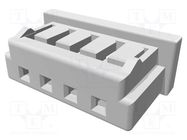 Plug; wire-board; female; Mi II; 2mm; PIN: 4; w/o contacts; straight MOLEX
