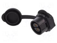 Connector: circular; socket; size 20; 02; female; PIN: 2; 500V; 20A LUTRONIC