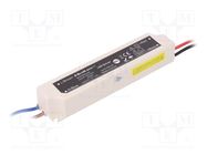 Power supply: switching; LED; 20W; 12VDC; 1.6A; 220÷240VAC; IP67 QOLTEC