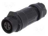 Connector: circular; plug; size 12; 02; female; PIN: 2; 125V; 5A; IP67 LUTRONIC