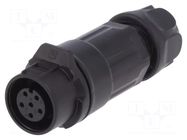 Connector: circular; plug; size 12; 02; female; PIN: 6; 125V; 5A; IP67 LUTRONIC