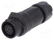 Connector: circular; plug; size 12; 02; female; PIN: 8; 125V; 3A; IP67 LUTRONIC