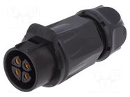 Connector: circular; plug; size 20; 02; female; PIN: 4; 500V; 20A LUTRONIC
