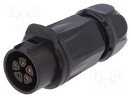 Connector: circular; plug; size 20; 02; female; PIN: 5; for latch LUTRONIC