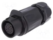 Connector: circular; plug; size 20; 02; female; PIN: 12; 500V; 5A LUTRONIC