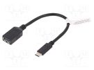 Cable; USB 3.0; USB A socket,USB C plug; nickel plated; 150mm DIGITUS