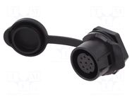Connector: circular; socket; size 20; 02; female; PIN: 9; 500V; 5A LUTRONIC