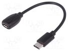 Cable; USB 2.0; USB B micro socket,USB C plug; nickel plated DIGITUS