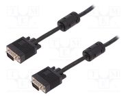 Cable; D-Sub 15pin HD plug,both sides; black; 1.8m; Core: Cu DIGITUS