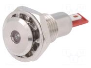 Indicator: LED; flat; red; 12VDC; Ø12.1mm; IP67; connectors BULGIN