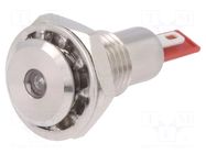 Indicator: LED; flat; red; 12VDC; Ø12.1mm; IP67; DX0505; connectors BULGIN