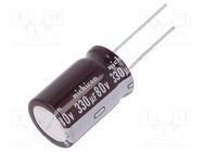 Capacitor: electrolytic; low ESR; THT; 330uF; 80VDC; Ø16x25mm; ±20% NICHICON