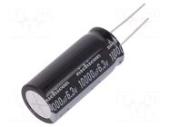 Capacitor: electrolytic; THT; 10000uF; 6.3VDC; Ø18x40mm; ±20%; UKL NICHICON