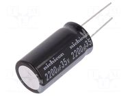 Capacitor: electrolytic; THT; 2200uF; 35VDC; Ø18x35.5mm; ±20%; UKL NICHICON