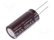 Capacitor: electrolytic; low ESR; THT; 15000uF; 6.3VDC; Ø18x40mm NICHICON