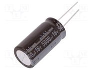 Capacitor: electrolytic; low ESR; THT; 5600uF; 16VDC; Ø18x35.5mm NICHICON