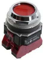 PB SWITCH, DPST-NC, 10A, 24V, PANEL, RED