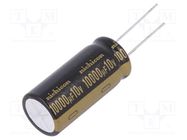 Capacitor: electrolytic; THT; 10000uF; 10VDC; Ø16x35.5mm; ±20% NICHICON