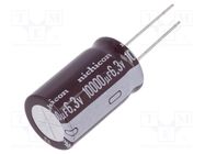 Capacitor: electrolytic; low ESR; THT; 10000uF; 6.3VDC; Ø18x30.5mm NICHICON