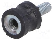 Vibration damper; M4; Ø: 10mm; rubber; L: 10mm; Thread len: 10mm ELESA+GANTER