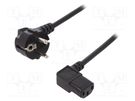 Cable; CEE 7/7 (E/F) plug angled,IEC C13 female 90°; 1.8m; 10A DIGITUS