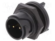 Connector: circular; socket; male; PIN: 2; Buccaneer 4000; THT; 10A BULGIN