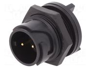 Connector: circular; socket; male; PIN: 2; 10A; 600V; Buccaneer 4000 BULGIN