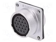 Connector: circular; socket; female; PIN: 19; WS; 500V; size 24 WEIPU