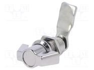 Lock; without cylinder; zinc and aluminium alloy; 33mm; chromium RST ROZTOCZE