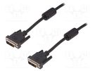 Cable; DVI-D (18+1) plug,both sides; 3m; black; 30AWG; Core: Cu DIGITUS