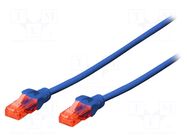 Patch cord; U/UTP; Cat: 6; RJ45 plug,both sides; stranded; Cu; 5m DIGITUS