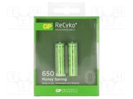 Re-battery: Ni-MH; AAA,R3; 1.2V; 650mAh; LSD; blister; 2pcs. GP