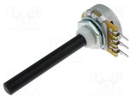 Potentiometer: shaft; single turn; 1MΩ; ±20%; 0.4W; linear; 6mm; THT OMEG