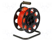 Extension lead; 3x1.5mm2; reel; Sockets: 4; PVC; orange; 25m; 16A JONEX
