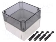 Enclosure: multipurpose; X: 110mm; Y: 110mm; Z: 90mm; TK PS; grey SPELSBERG