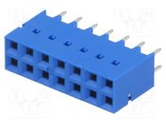 Socket; PCB to PCB; female; Dubox®; 2.54mm; PIN: 14; THT; 2A; blue Amphenol Communications Solutions